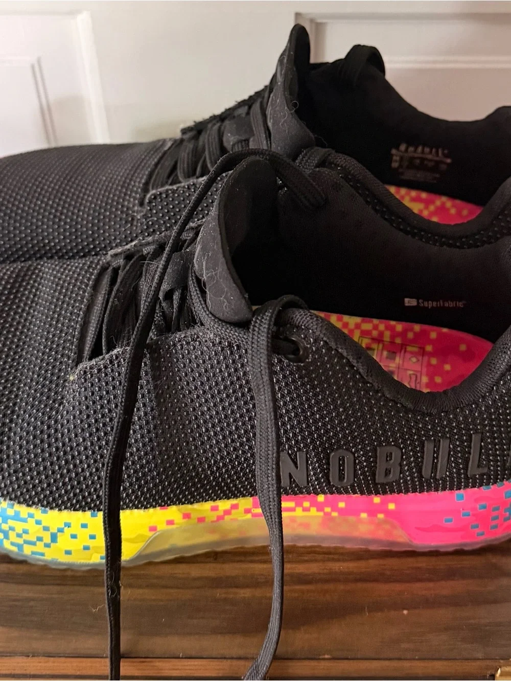 NOBULL Trainer Outwork Neon Glitch Pixel Black Women’s 8 Men’s 6.5